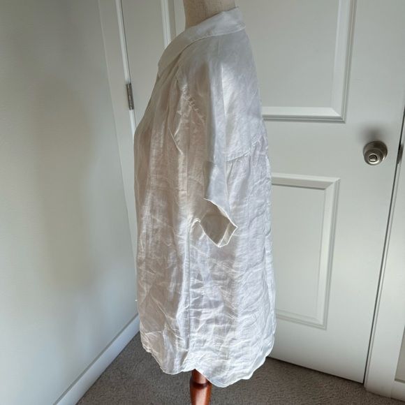 J.Crew Baird McNutt Irish Linen Short Sleeve Button Down Medium - Picture 6 of 7